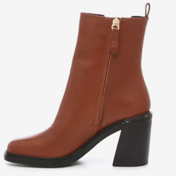 NEW $180 Franco Sarto Paula brown leather heel ankle boot women size 8.5 - Picture 4 of 8